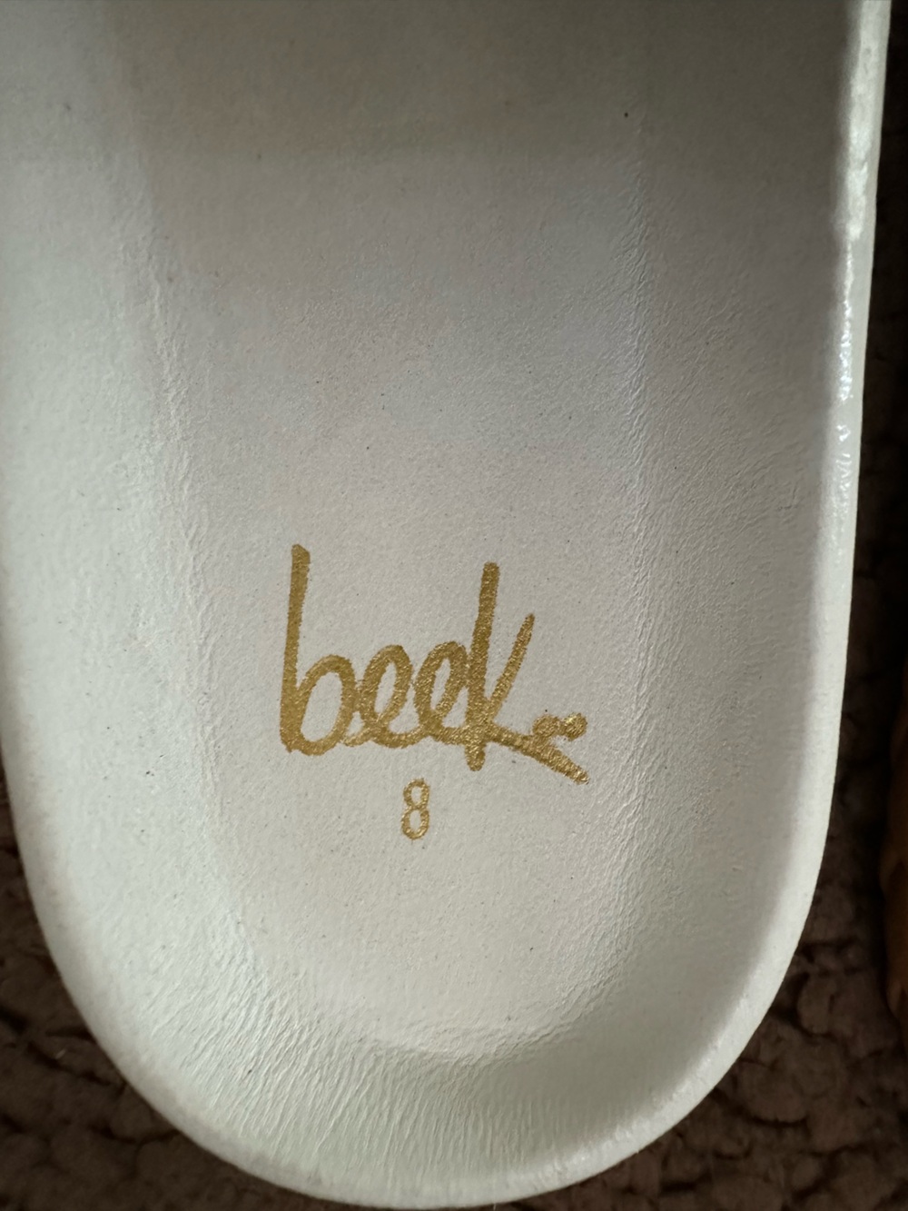 Beek White Leather Braided Jute Slides Sandals Size 8 - Picture 5 of 7